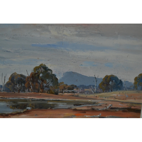 1506 - Doug Sealy (Australian), oil on board, landscape, signed and framed, 9ins x 11.5ins