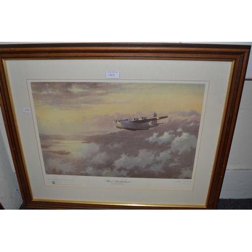 1507 - Limited Edition print, ' Spitfires of Chevening ', No.3 of 500, signed by the artist Andrew Redden, ... 