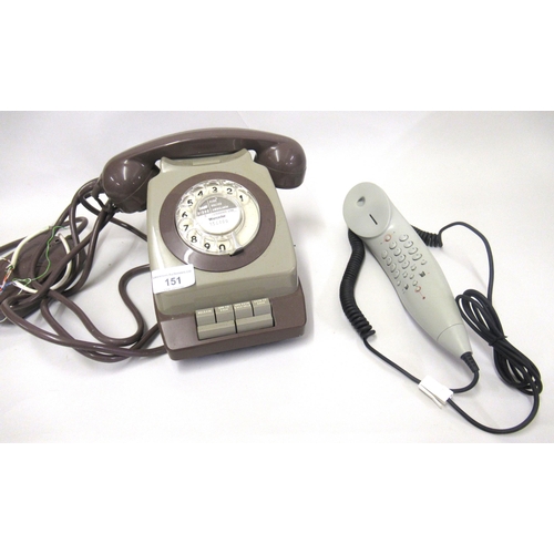 151 - 1970's GPO office dial telephone, together with a Philippe Starck designer telephone