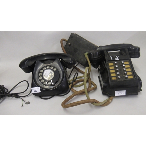 152 - Siemens ' horseshoe ' telephone, circa 1940's together with an Art Deco ATM Liverpool ' crocodile ' ... 