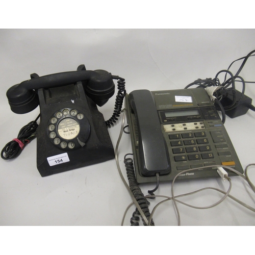 154 - 1950's Bakelite dial telephone together with a Panasonic telephone and telephone answering machine