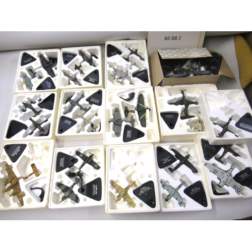 160 - Box containing a quantity of various Atlas Editions diecast and plastic model aircraft etc.