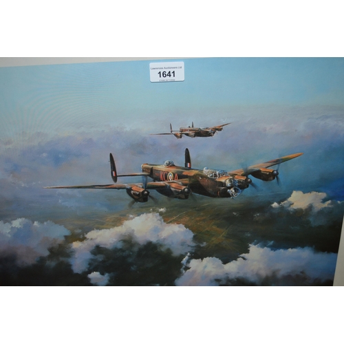 1641 - Robert Taylor, two coloured aviation prints, a Lancaster signed by Leonard Cheshire and a Spitfire s... 