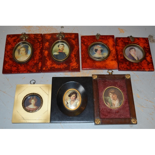 1734 - Seven miniature portrait prints