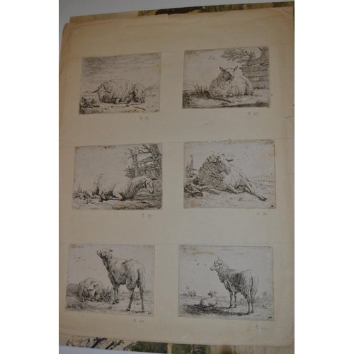 1736 - Seven unframed 19th Century Albert Durer prints and a collection of antique engravings and etchings ... 