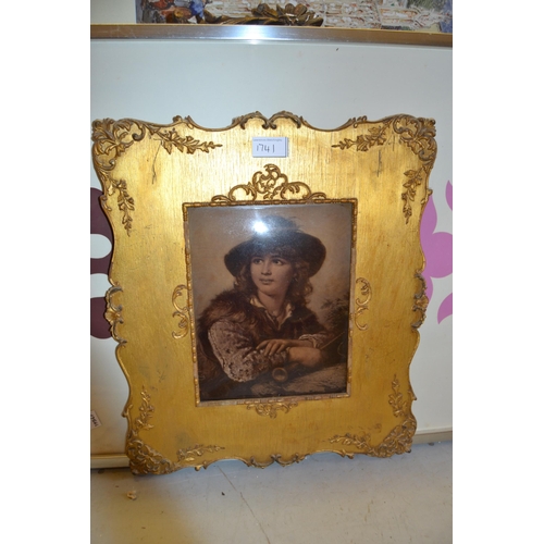 1741 - Pair of late 19th / early 20th Century gilt framed cristoleum pictures, portraits, 16.5ins x 14ins o... 