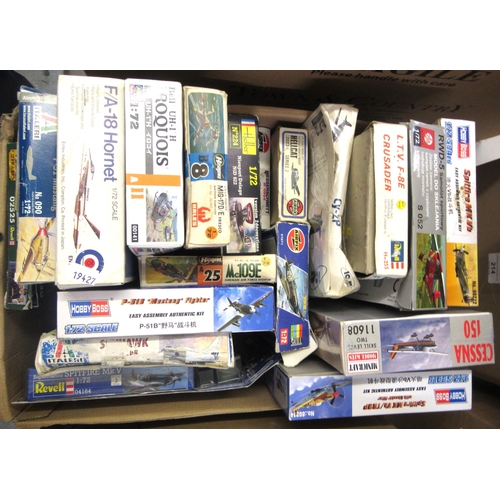 210 - Nineteen unmade model aircraft kits including Airfix, Heller etc