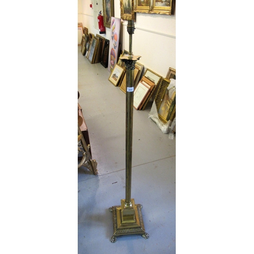 2315 - Good quality gilt brass Corinthian column standard lamp