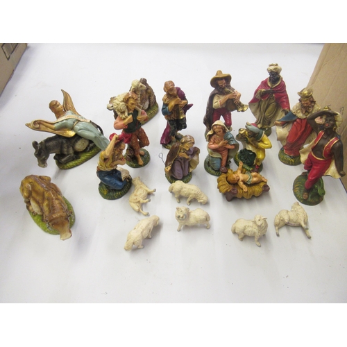 236 - Italian 20th Century polychrome nativity set