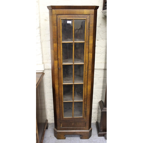 2379 - Narrow walnut standing corner cabinet in Queen Anne style, 60ins x 19ins