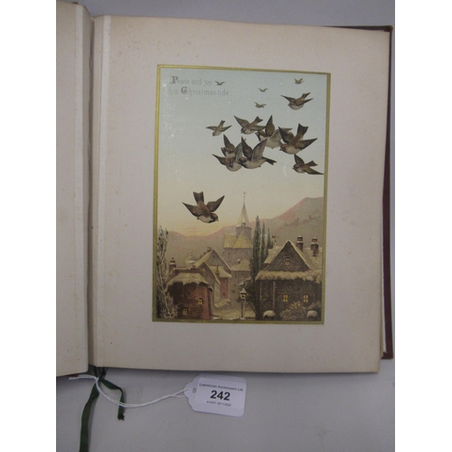 242 - Scrapbook containing a collection of 19th and 20th Century Christmas cards including a watercolour c... 