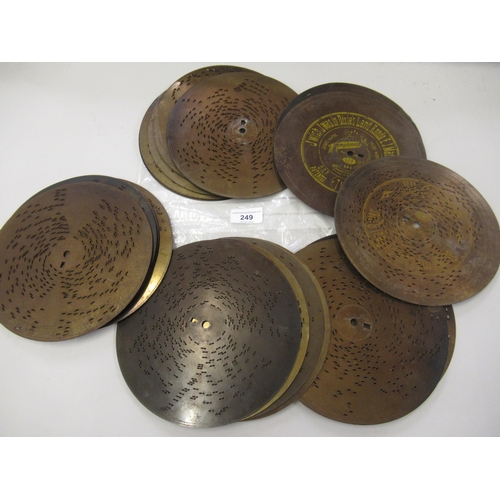 249 - Small quantity of various polyphon symphonium discs, 7.5ins diameter