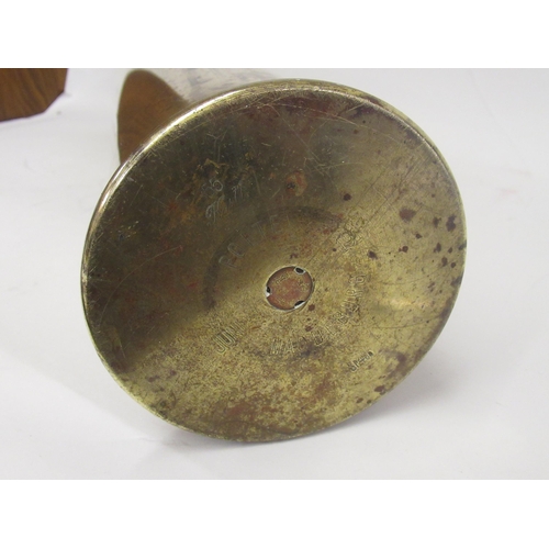 336 - Large WWI brass shell case inscribed ' Magdeburg ', 20ins high