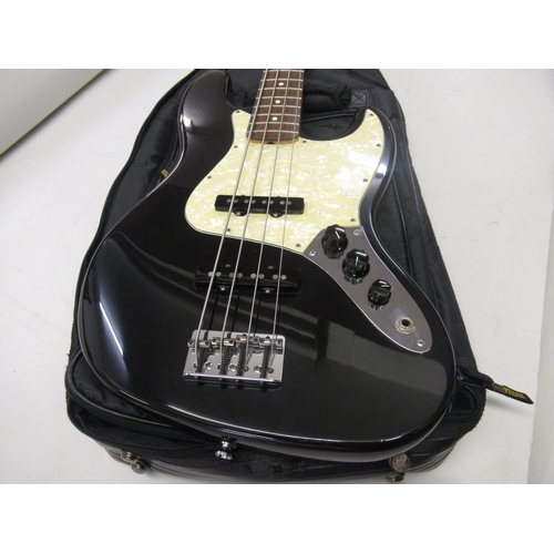 387 - Fender USA 1995 Jazz Bass, Serial No. N533030, black with white pearl scratch plate (probably a repl... 