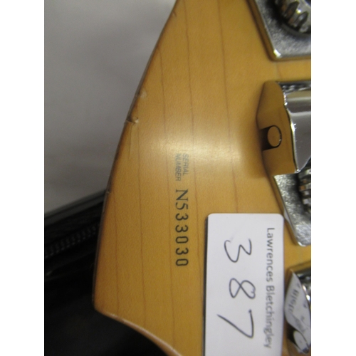 387 - Fender USA 1995 Jazz Bass, Serial No. N533030, black with white pearl scratch plate (probably a repl... 