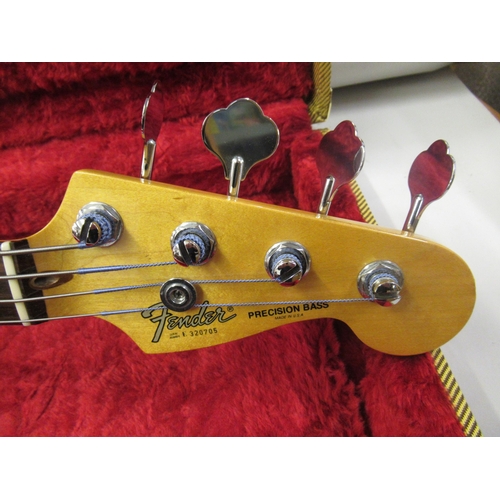 388 - Fender USA 1983 Precision Bass, Serial No. E320705, black with non original black scratch plate, Bad... 