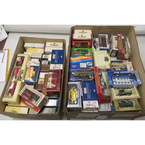 410 - Two boxes of various boxed diecast metal model vehicles