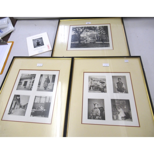420 - The John Thomson Collection, three framed photographs ( re-prints ) of China and the Far East, 10ins... 