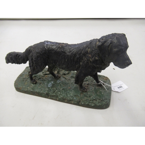 446 - 19th Century painted cast iron figure of a retriever, together with a quantity of other small collec... 