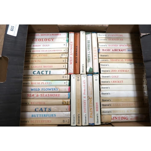 539 - Collection of approximately forty volumes of Observer books