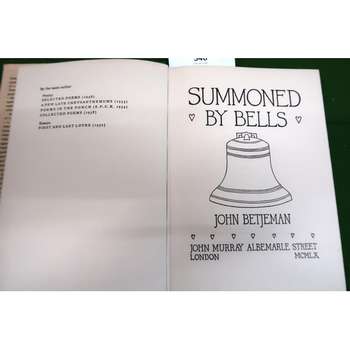 546 - John Betjeman, First Edition ' Summoned by Bells ', by John Murray London ( 1960 )