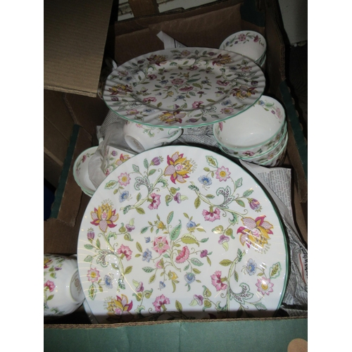 714 - Minton Haddon Hall, ninety-nine piece dinner service, comprising sixteen 10.75in dinner plates, sixt... 