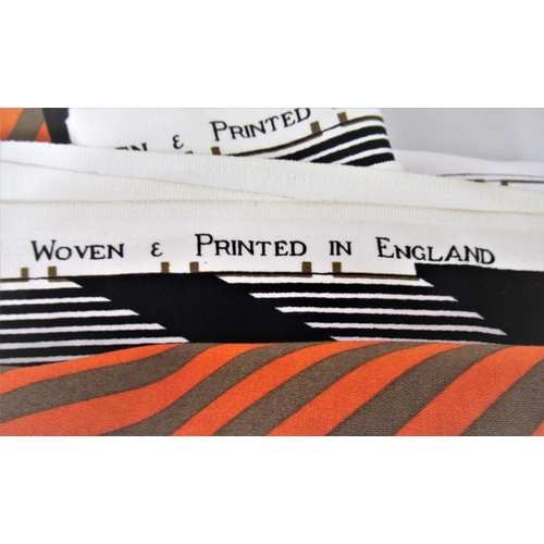 92 - Heals ' Intermesh ' designed by Barbara Brown, roll of woven and printed fabric in black, orange and... 