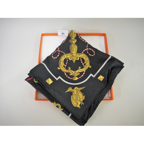93 - Hermes silk scarf ' Les Cles ' designed by Caty Latham in 1965, 90cms square, complete with original... 