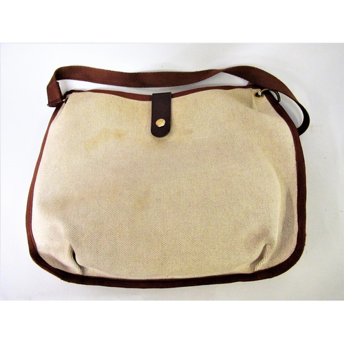 97 - Hermes Rodeo beige canvas bag with leather trim, with original receipt dated 1989