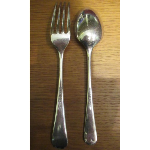 993 - Elkington and Company oak cased twelve place setting canteen of Old English pattern plated cutlery