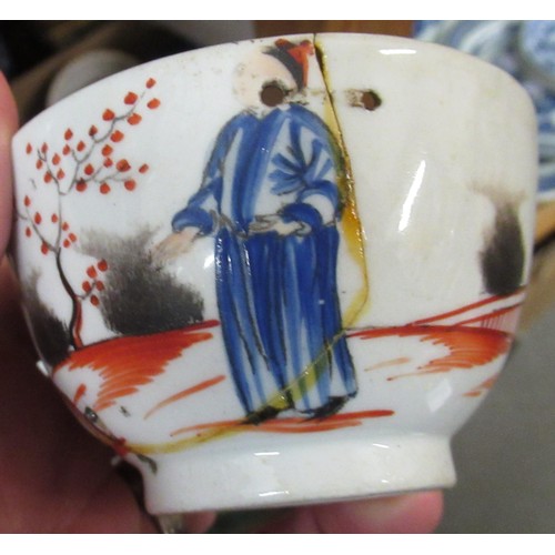 850 - Quantity of various Chinese tea bowls, painted with figures and a similar saucer