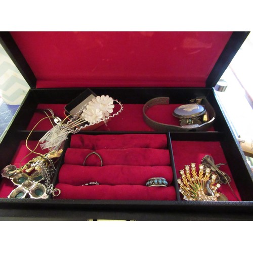 1318 - Silver charm bracelet, together with a quantity of various costume jewellery