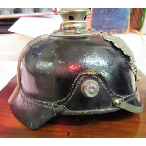 342 - German Pickelhaube with original leather liner (lacking strap)