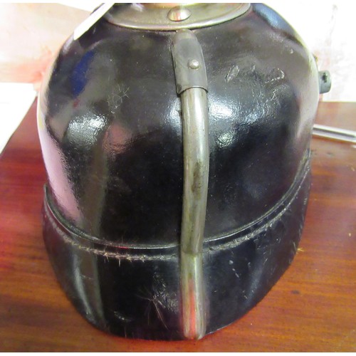 342 - German Pickelhaube with original leather liner (lacking strap)