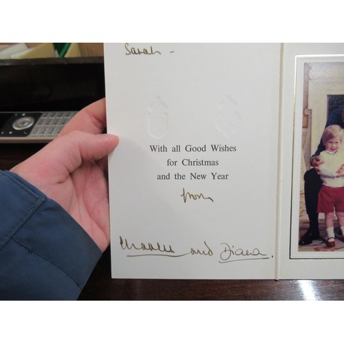 291 - TRH Charles Prince of Wales and Diana Princess of Wales, signed Christmas card incorporating photogr... 