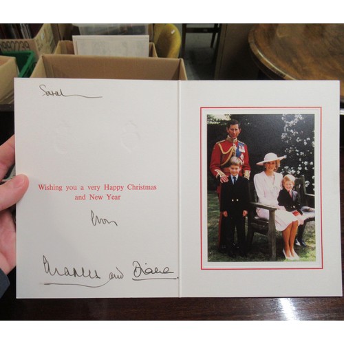 292 - TRH Charles Prince of Wales and Diana, Princess of Wales, signed Christmas card to Sarah incorporati... 