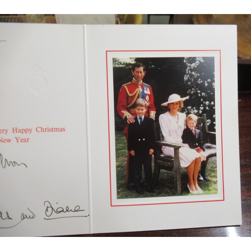 292 - TRH Charles Prince of Wales and Diana, Princess of Wales, signed Christmas card to Sarah incorporati... 