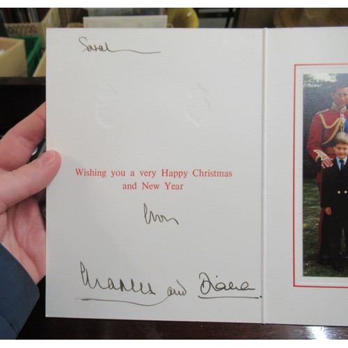 292 - TRH Charles Prince of Wales and Diana, Princess of Wales, signed Christmas card to Sarah incorporati... 