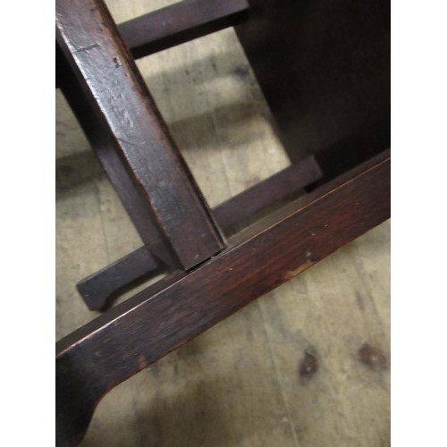 2311 - Small square mahogany Arts & Crafts table with carved top