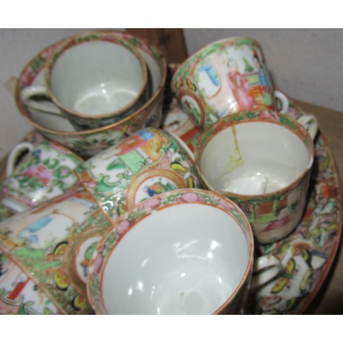 710 - Quantity of 19th and 20th Century Chinese famille rose tea and coffee ware (some damages)