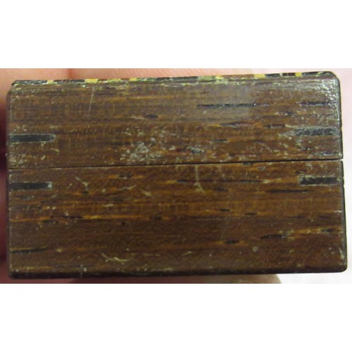 350 - 19th Century Tunbridge ware rectangular stamp box together with another small stamp box with Thomas ... 