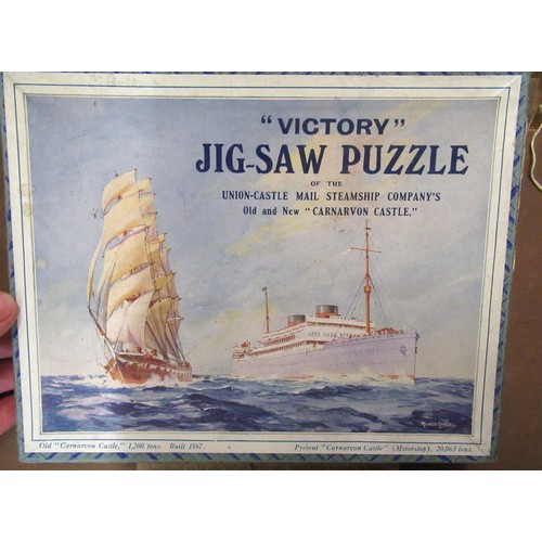 486 - Quantity of miscellaneous jigsaw puzzles including Victory, together with other various puzzles and ... 