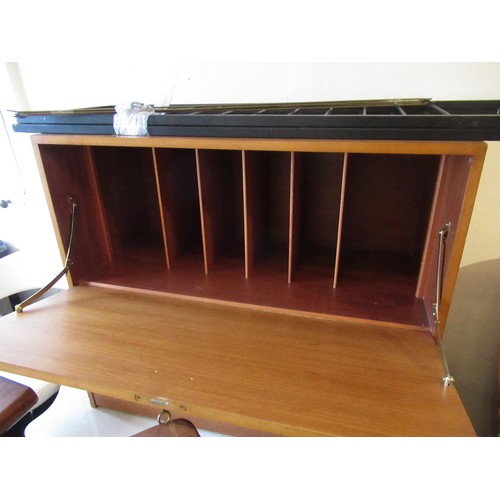 2315D - Mid 20th Century teak Ladderax by Staples system with two drop-front units, 35ins wide