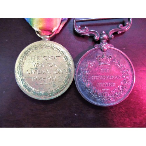 260 - World War I four medal group awarded to 206385 Sgt. Mech.J.H.CROUCH, cloth badge, World War II Defen... 