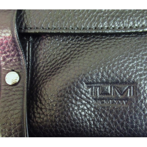 108 - Tumi, black leather messenger bag