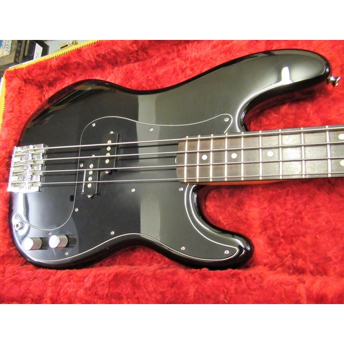 129 - Fender USA 1983 Precision Bass, Serial No. E320705, black with non original black scratch plate, Bad... 