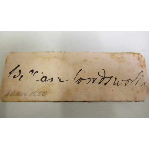 237 - William Wordsworth, an autograph fragment of paper pasted down and bearing the date 1850 in pencil, ... 