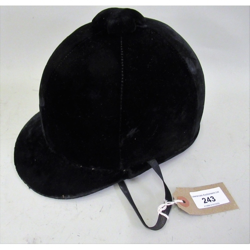 243 - Moss Bros horse rider's velvet covered hard hat