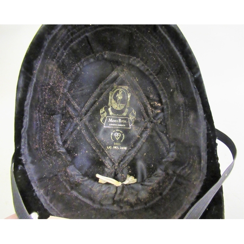 243 - Moss Bros horse rider's velvet covered hard hat