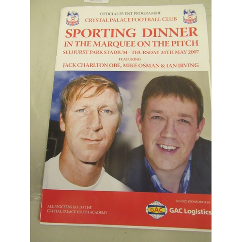 258 - An official event programme for Crystal Palace Football Club Sporting Dinner in the marquee on the p... 